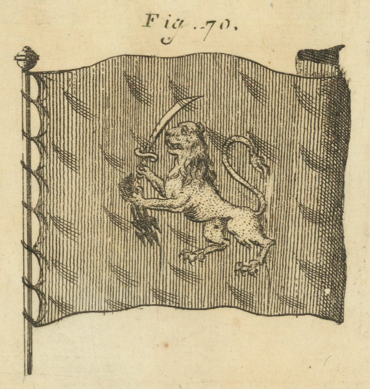 Figure 70: flag of the States-General, with a lion bearing sabre and arrows